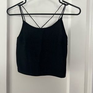Black Glitter Tank Top